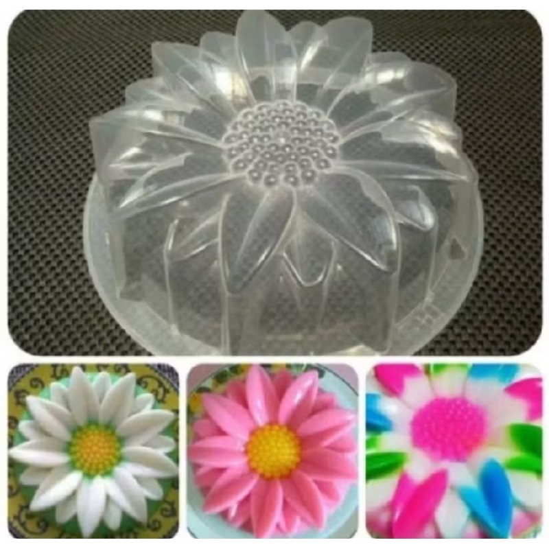 cetakan kue bolu kukus /cetakan puding agar jelly bentuk bunga matahari diameter 24 cm tinggi 7cm