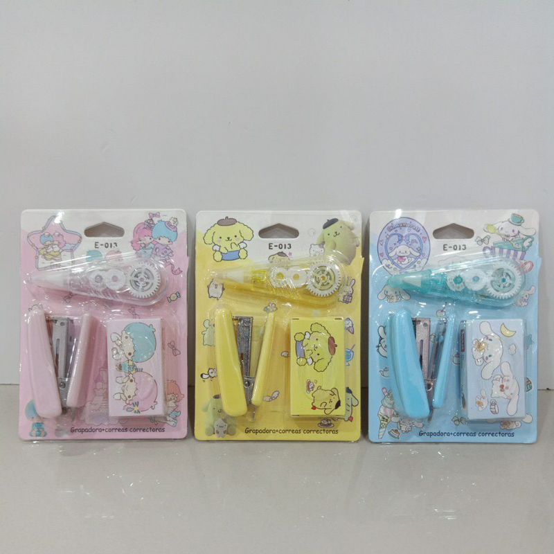 

Stapler Portable steples set mini lucu Dan Tipe X kertas Free isi Refill steples kecil