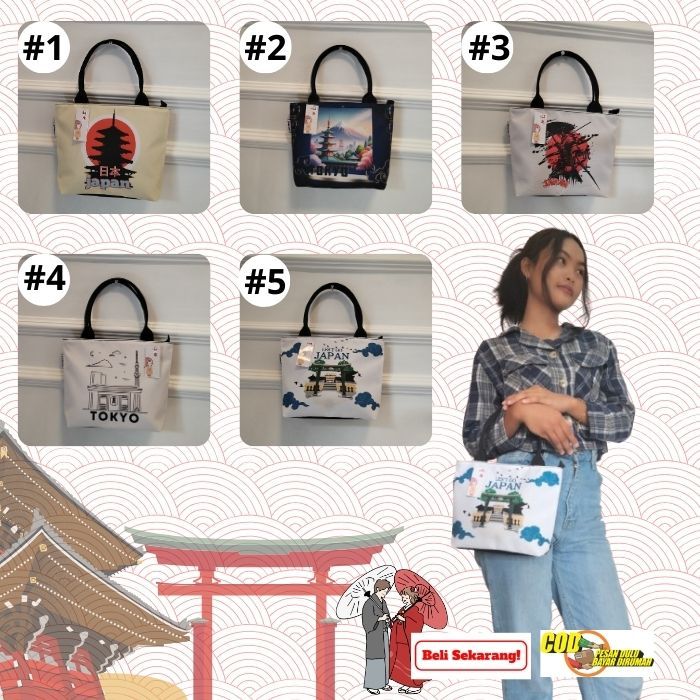 [Mini] Tas Souvenir Tote Bag - Top Handle Wanita Japan