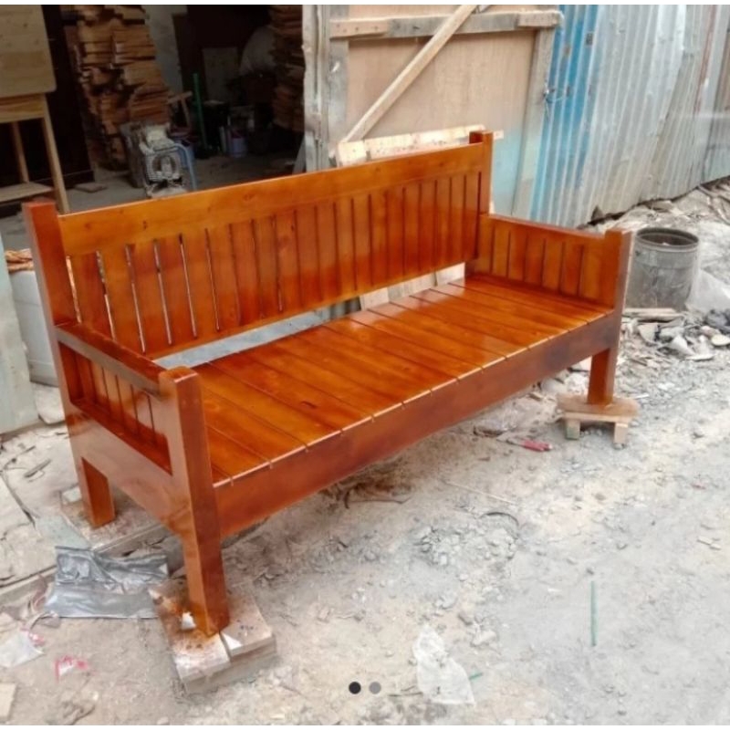 kursi panjang/kursi teras/kursi santai kayu mahoni costum