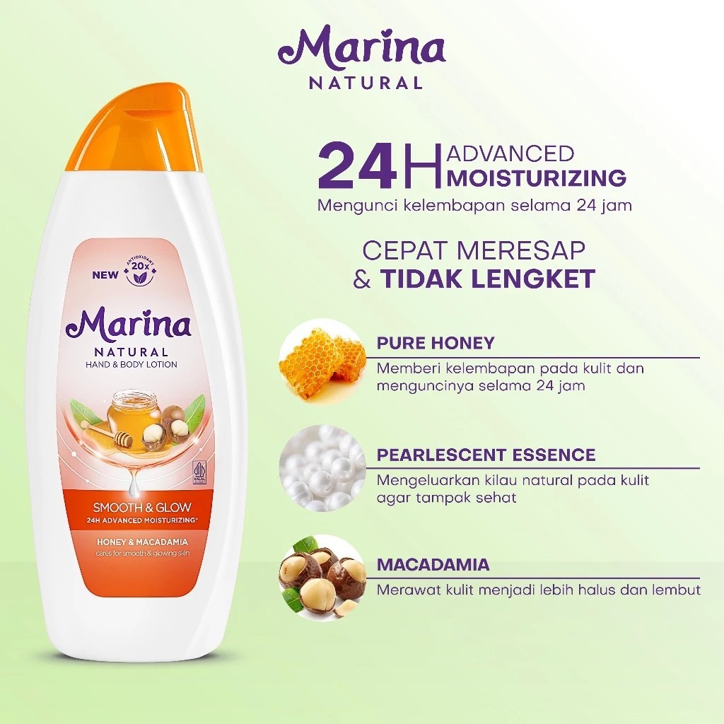 Marina Hand Body Lotion Natural - Smooth & Glow/RF KOSMETIK