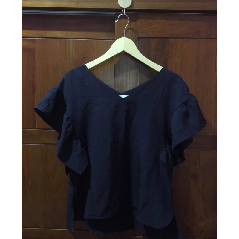 atasan wanita navy import