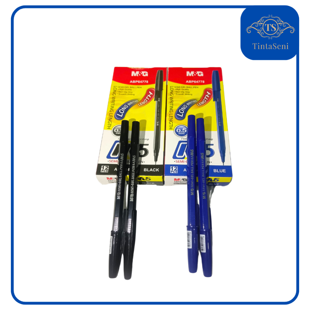 

Pulpen Semi Gel Ball Pen M&G M5 Pulpen Tip 0,5mm Harga Satuan Warna Nyata Tinta Awet Pcs