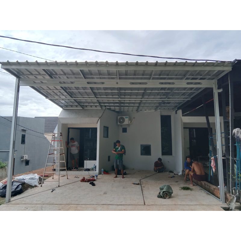 kanopi atap spandek polos