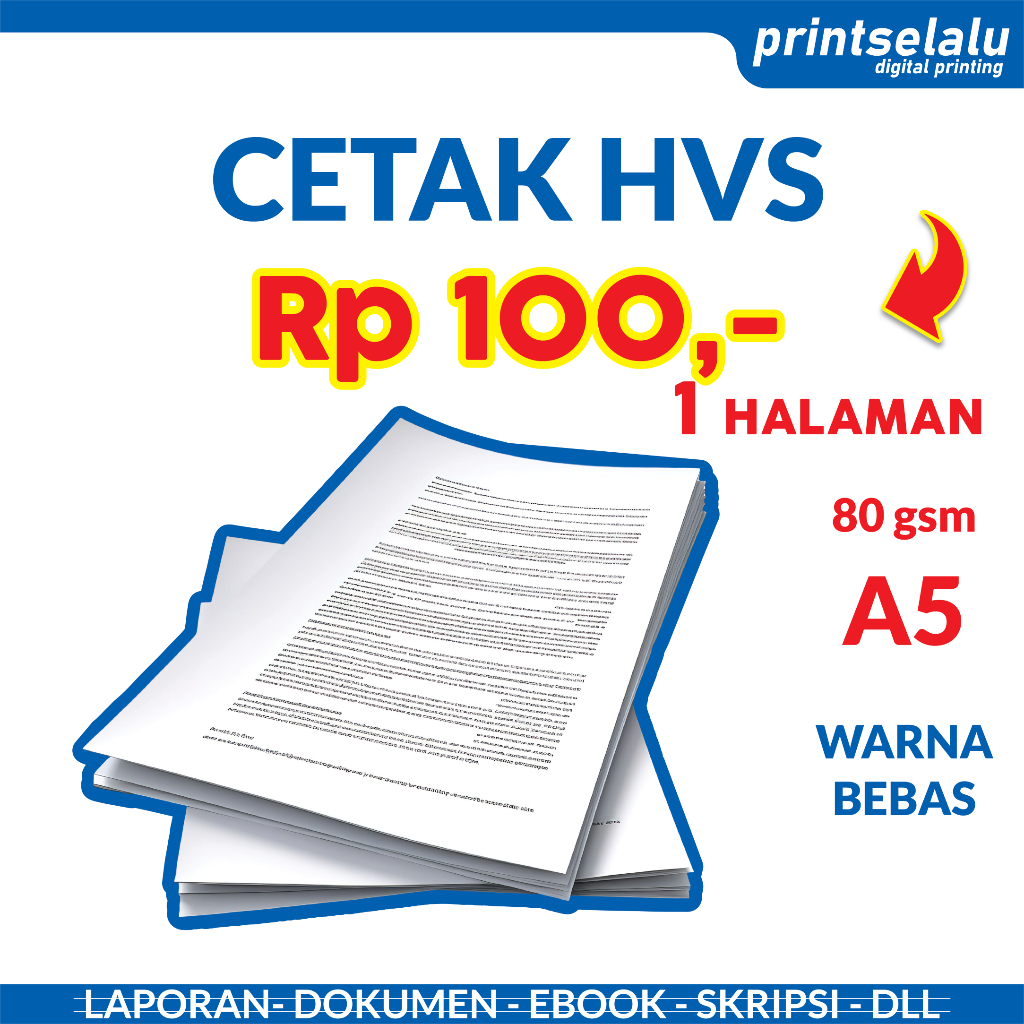 

Cetak HVS Dokumen Laporan A5 Kertas Paper 80gsm