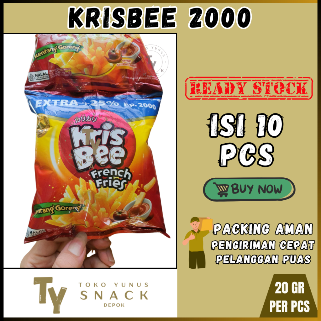 

KRISBEE 2000 FRENCH FRIES RENCENG ISI 10PCS @20GR