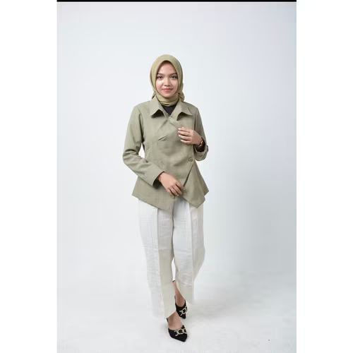 Cloudythoughts | Blazer Kemeja Wanita Hijab - Outer Casual Formal Elegan