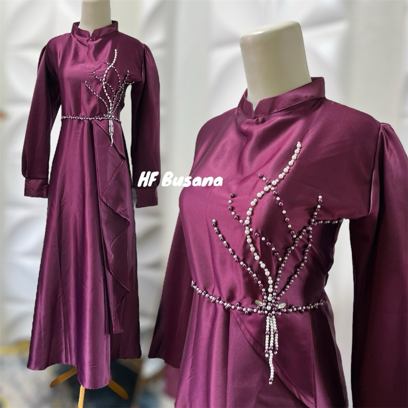 Siera Gamis Klok Velvet // Dress Payung Wanita Cantik