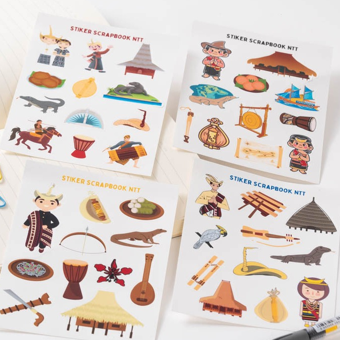 

Sticker Scrabook Stiker Labuan Bajo Khas Nusa Tenggara Timur NTT Media Edukasi Anak