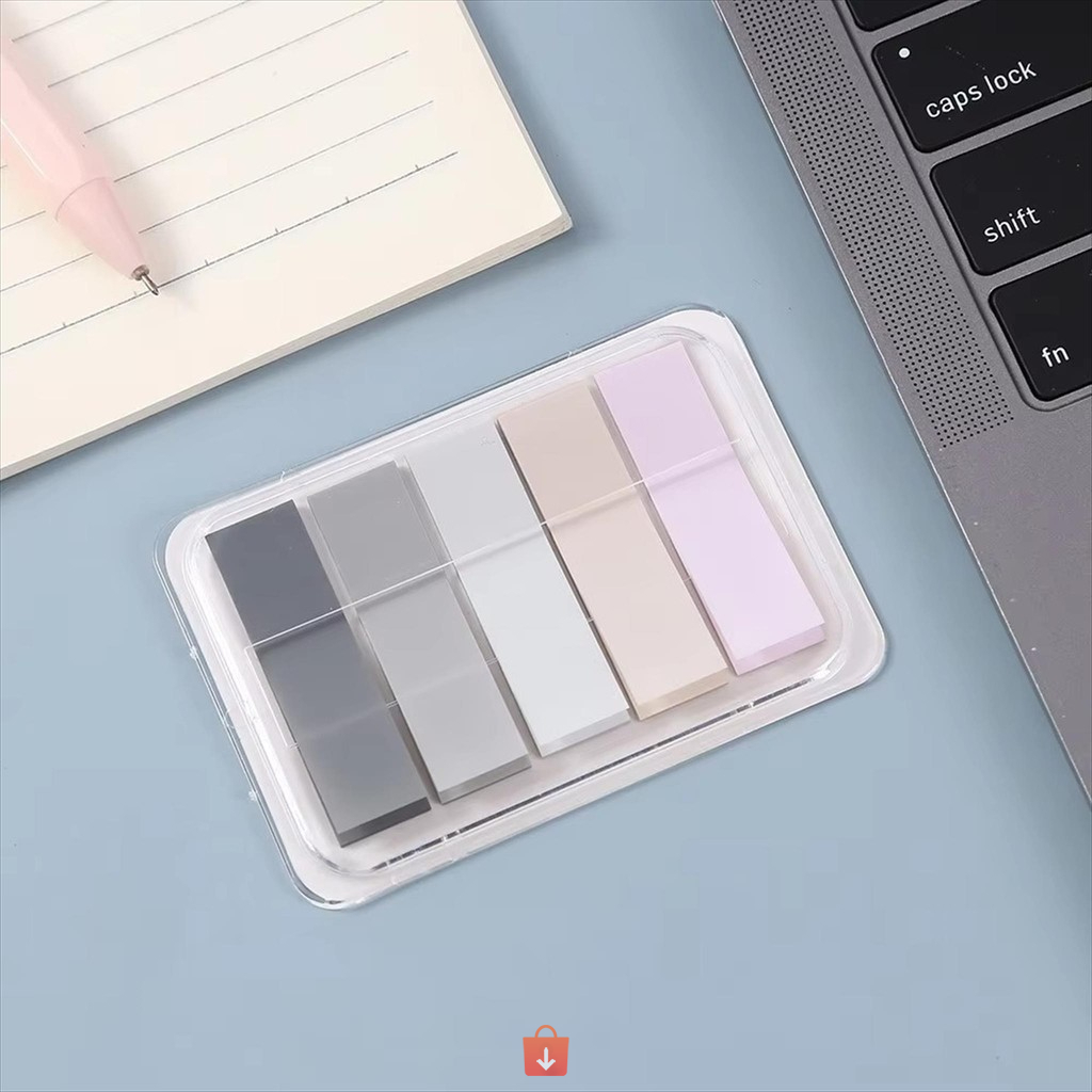 

Sticky Notes Transparan / Retro Morandi Pet Translucent / Note Index Label Stick Marker / Penanda Buku 100 Lembar Kotak