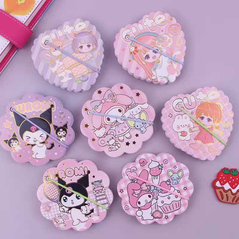 

Veiso_Memo note PJ-002 MINI karakter sanrio colorfull aesthetic 85 x 85 mm BUKU MINI GANTUNGAN KUROMI MELODY memo note kartun jepang