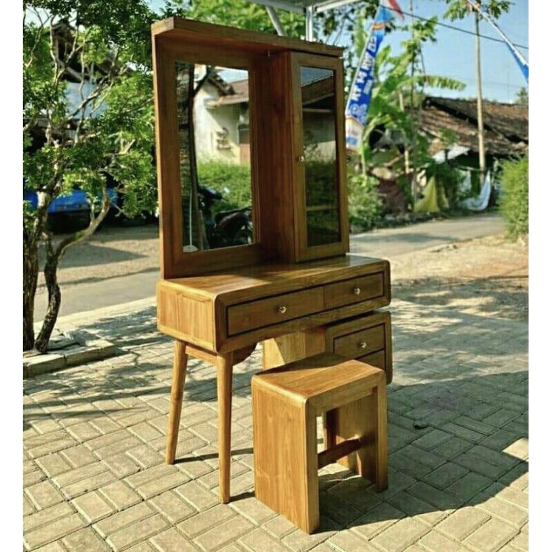 Meja rias retro//Tolet minimalis kayu jati