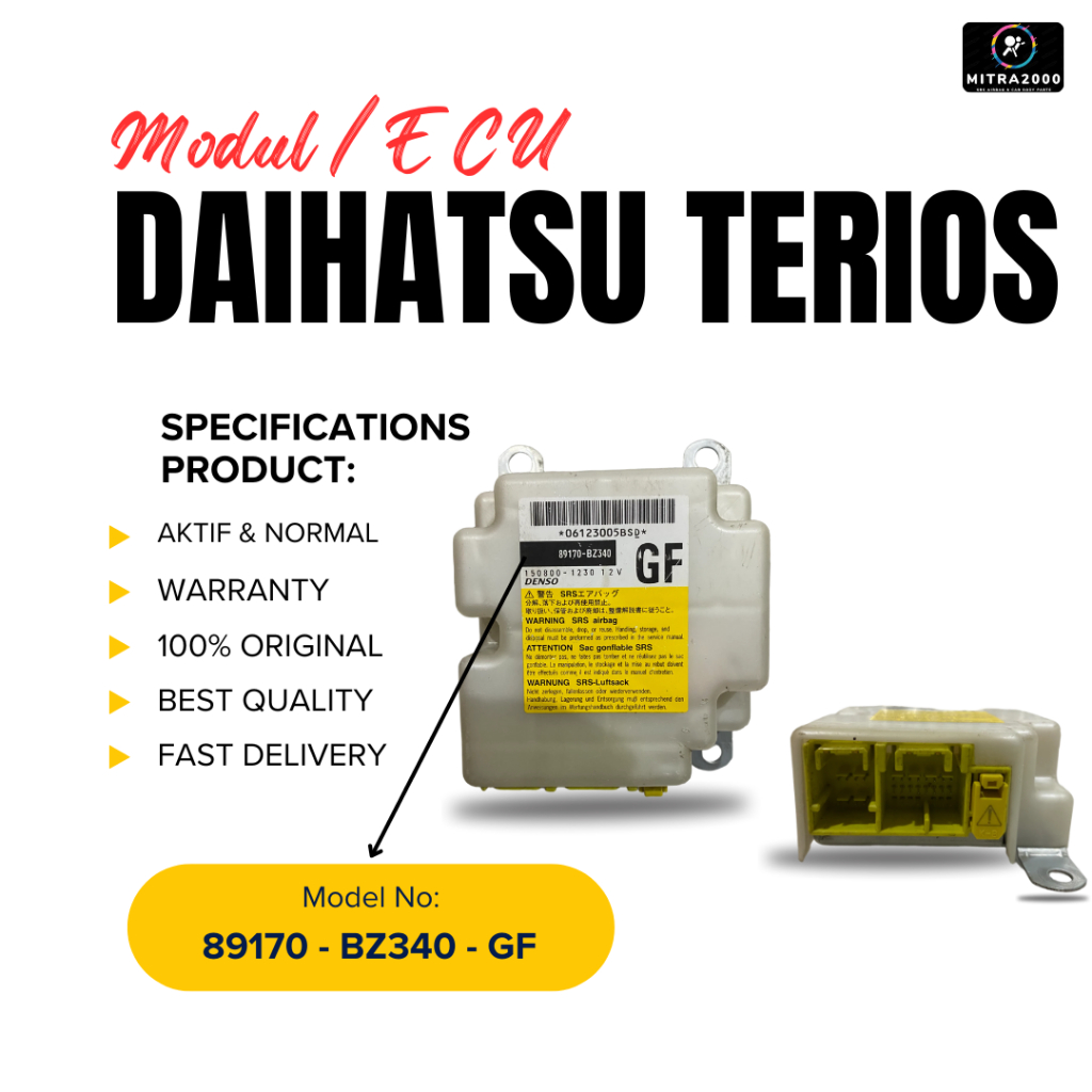 Modul / ECU  SRS Airbag Daihatsu Terios Model Tipe 89170 - BZ340 - GF