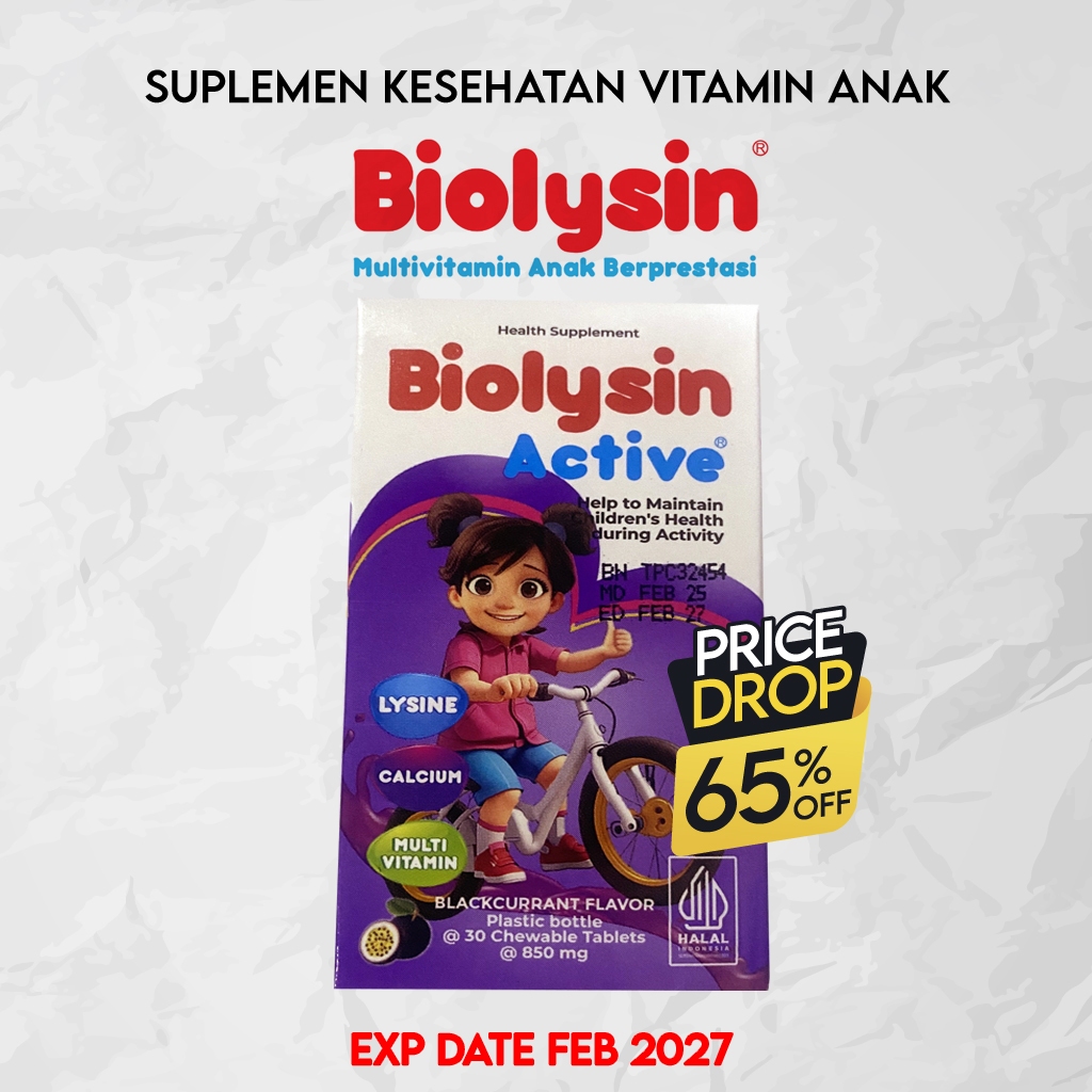 [ PROMO CUCI GUDANG ] Biolysin Kids / Biolysin Active 30 Tablet Suplemen Kesehatan Vitamin Anak Hisa