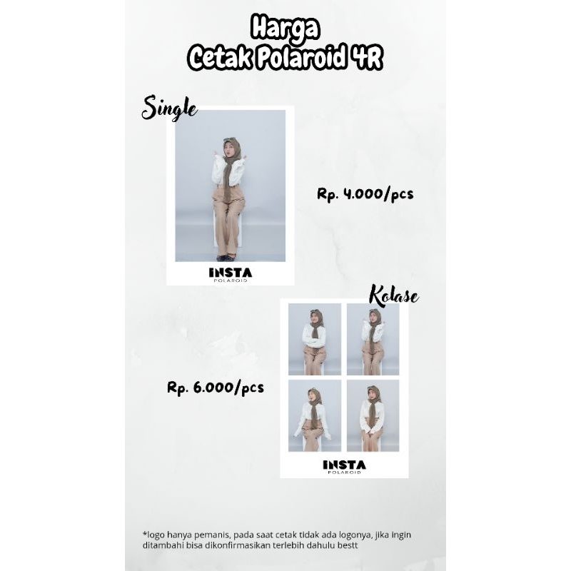 

CETAK FOTO POLAROID 4R/POLAROIDKENDAL/INSTAPOLAROID