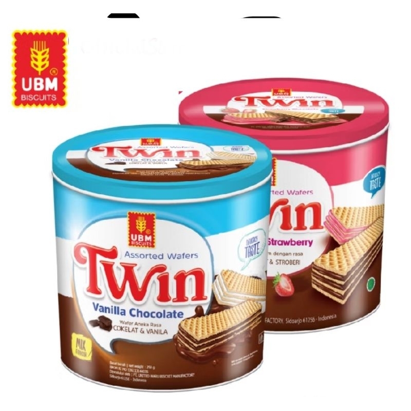 

UBM Wafer Twin Cokelat vanilla & cokelat stroberi 250gr