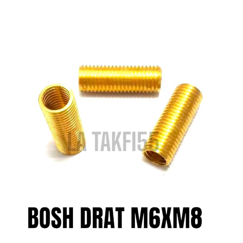 1pcs sok drat m6xm8 bosh drat besi warna Cooper blok mesin baut kunci bisa juga untuk verbos bak cvt