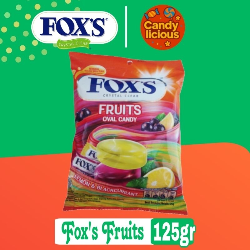 

Permen Fox's Oval Candy Fruits Bag 125gr