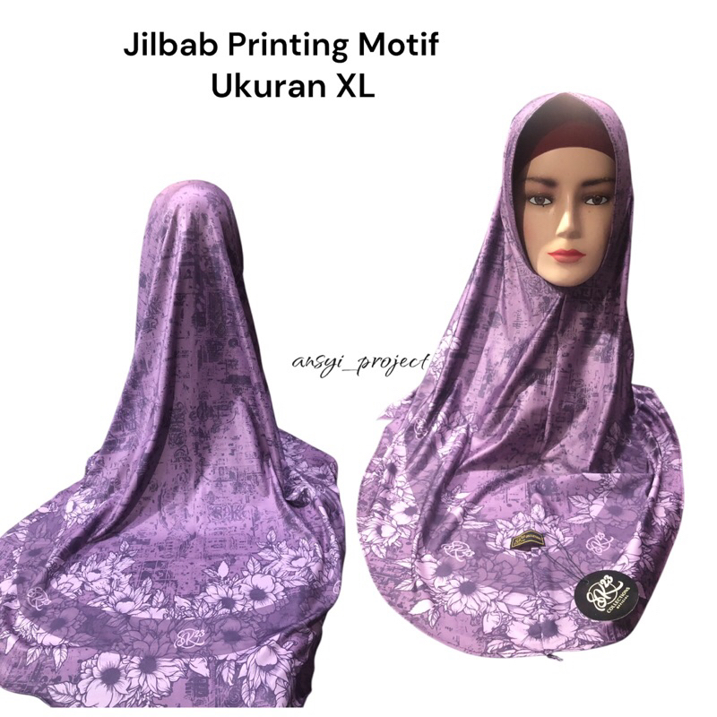 Jilbab instan SK23 / kerudung printing motif / Serudung SK 23