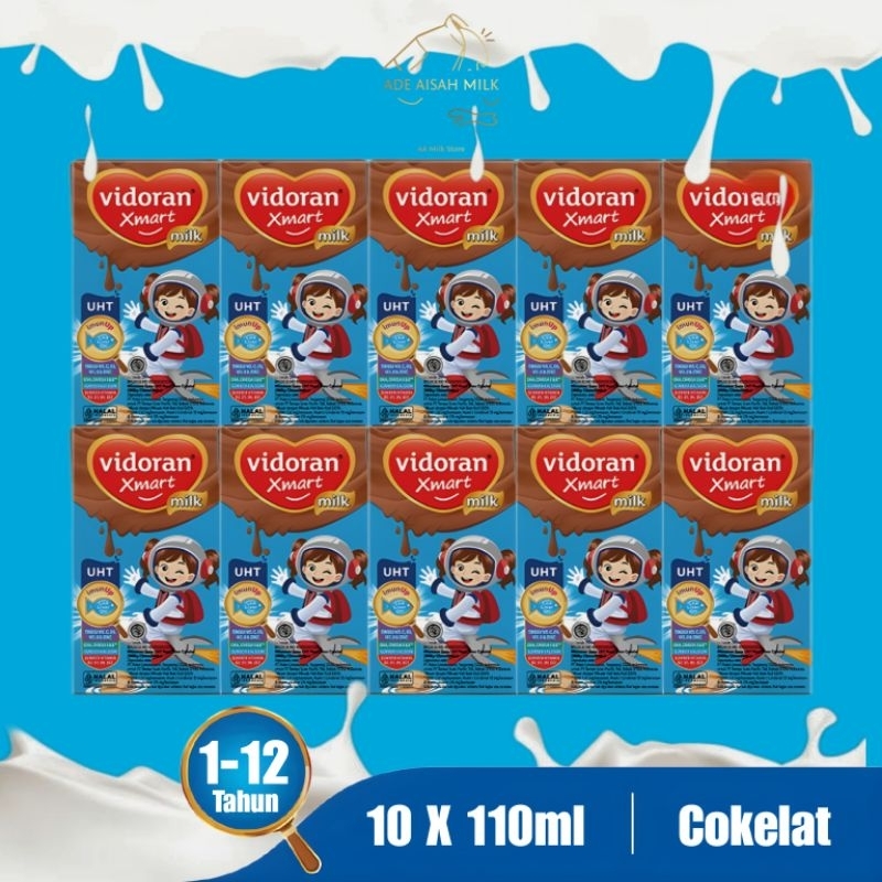 

Vidoran Xmart UHT 110ml Rasa Cokelat (10Pcs)