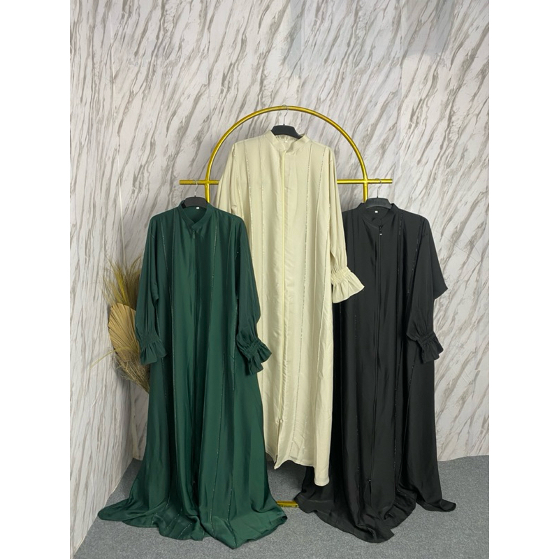 ABAYA ORI MEKKAH LIST MANIK SIMPLE MEWAH
