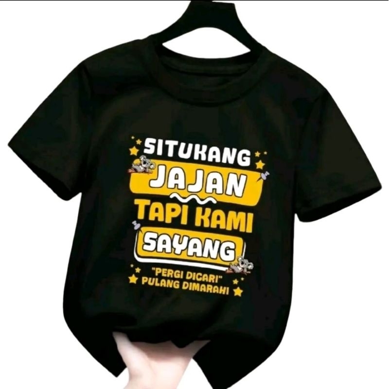 kaos anak distro baju atasan oblong kata kata lucu situkang jajan keren murah cewek cowok unisex