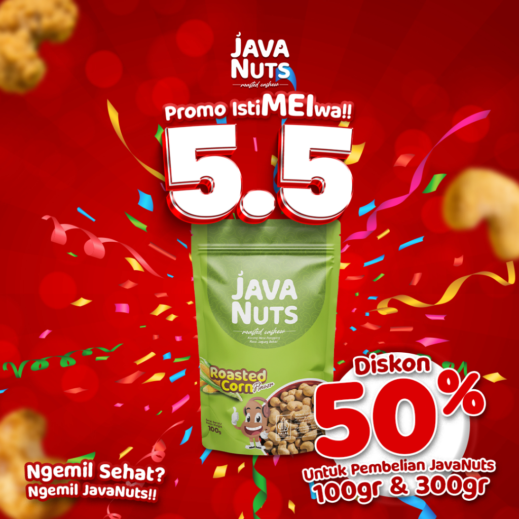

JavaNuts Roasted Corn - Camilan Kacang Mede Panggang Rasa Jagung Bakar - 100 Gr