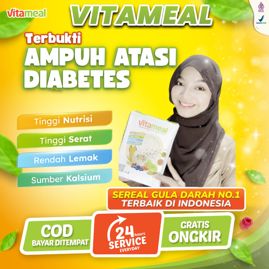 

Vitameal – Sereal Sehat untuk Diabetes, Kolesterol, Asam Lambung, Gerd & Diet