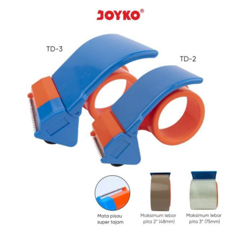 Tape Dispenser TD-2 (48mm) Joyko TD-3 (75mm) Pemotong Lakban Tape Cutter