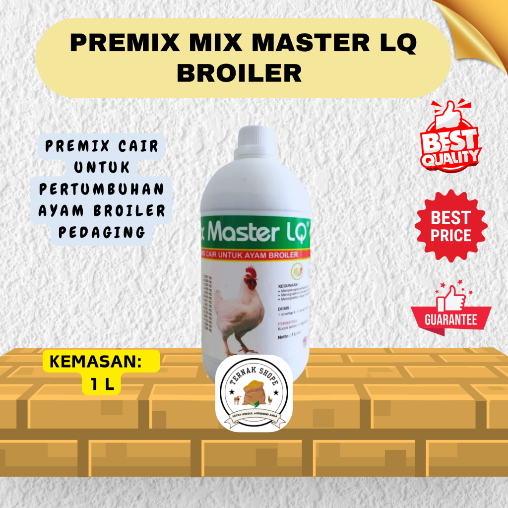 PREMIX MIX MASTER LQ BROILER (1L) / Premix Cair untuk Pertumbuhan Ayam Broiler Pedaging