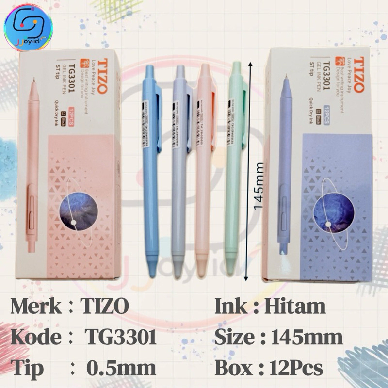 

Alat Tulis Gel TIZO TG3301 dengan Tinta Hitam 0.5mm - Stationery | Pena | Ballpoint