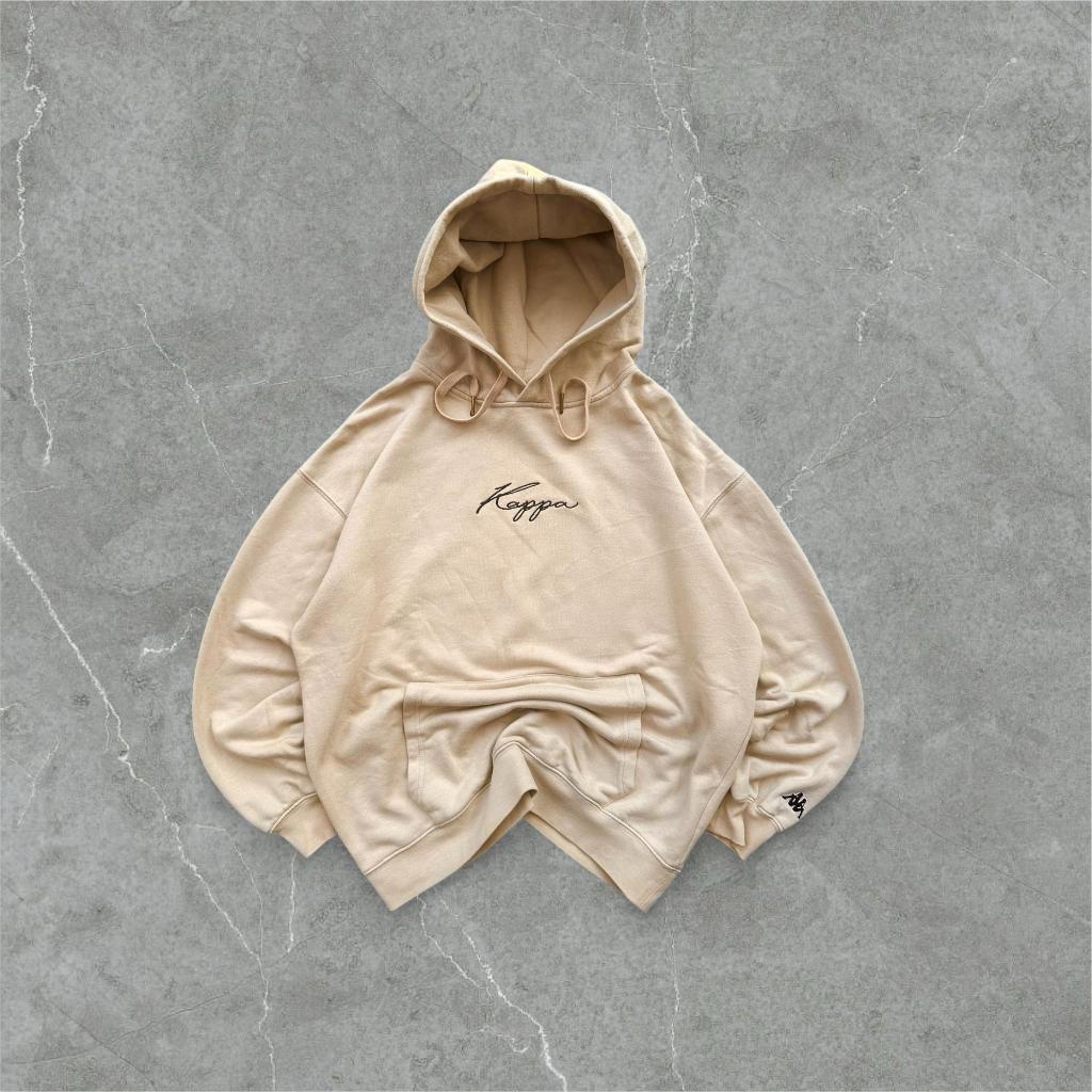 Jaket Pullover Hoodie Kappa Sweatshirt Embroidery Script Logo