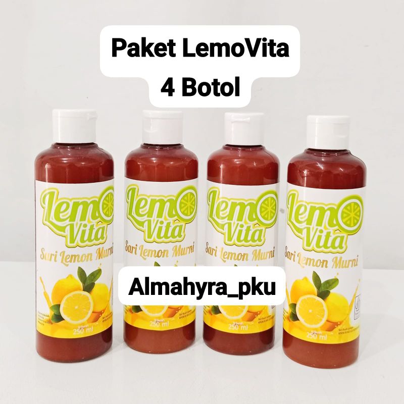 

Paket Hemat LemoVita 1 Liter (250ml 4 Botol) / Jus Sari Lemon, Detoks