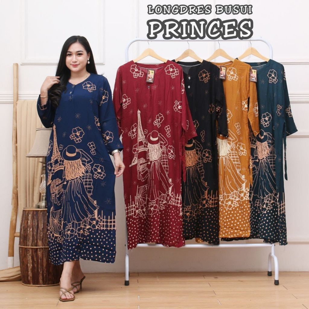 DASTER LONG DRESS LUKIS WARNA BUSUI SANTUNG TEBAL ADEM DASTER KEKINIAN DASTER BATIK GAMIS PANJANG