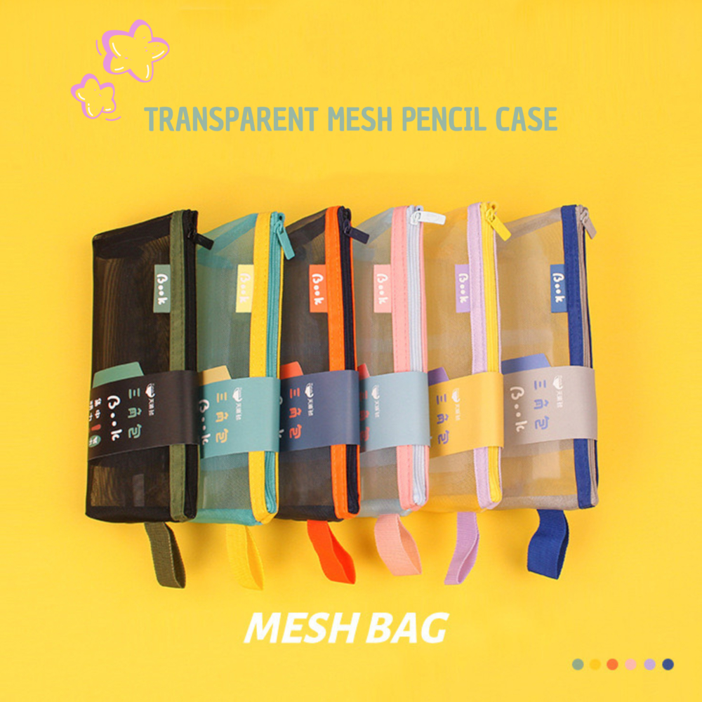 

T-WHALE TRANSPARENT MESH PENCIL CASE - TEMPAT PENSIL JARING UNISEX
