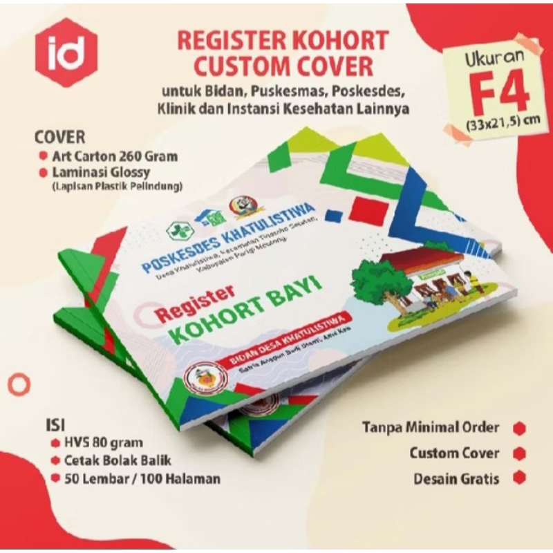 

REGISTER KOHORT, KOHORT CUSTOM COVER,KOHORT, PARTOGRAF, BUKU BIDAN, KOHORT POSKES...