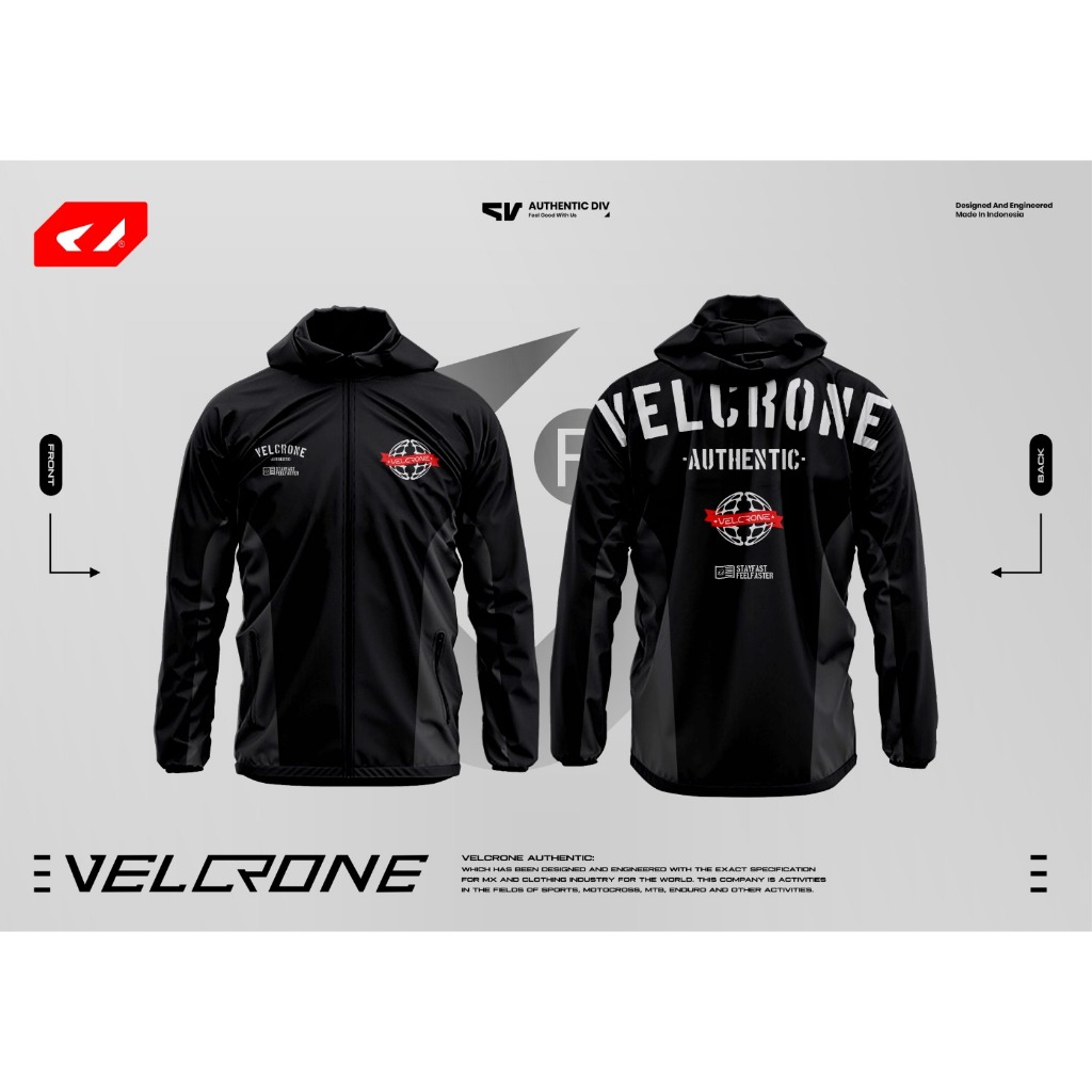 JACKET WINDBREAKER VELCRONE/JACKET VELCRONE/JACKET WATERPROOF CUSTOM