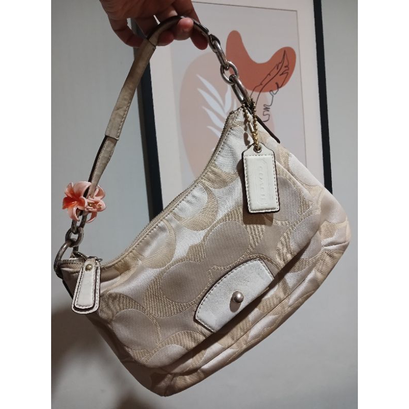 Tas coach vintage Kristin Signature kanvas mix kulit asli