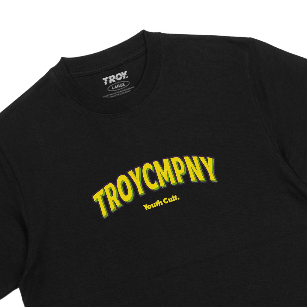 Troy Company Tshirt Black Yellow Spirit - Kaos Pria Lengan Pendek Hitam MT 3113