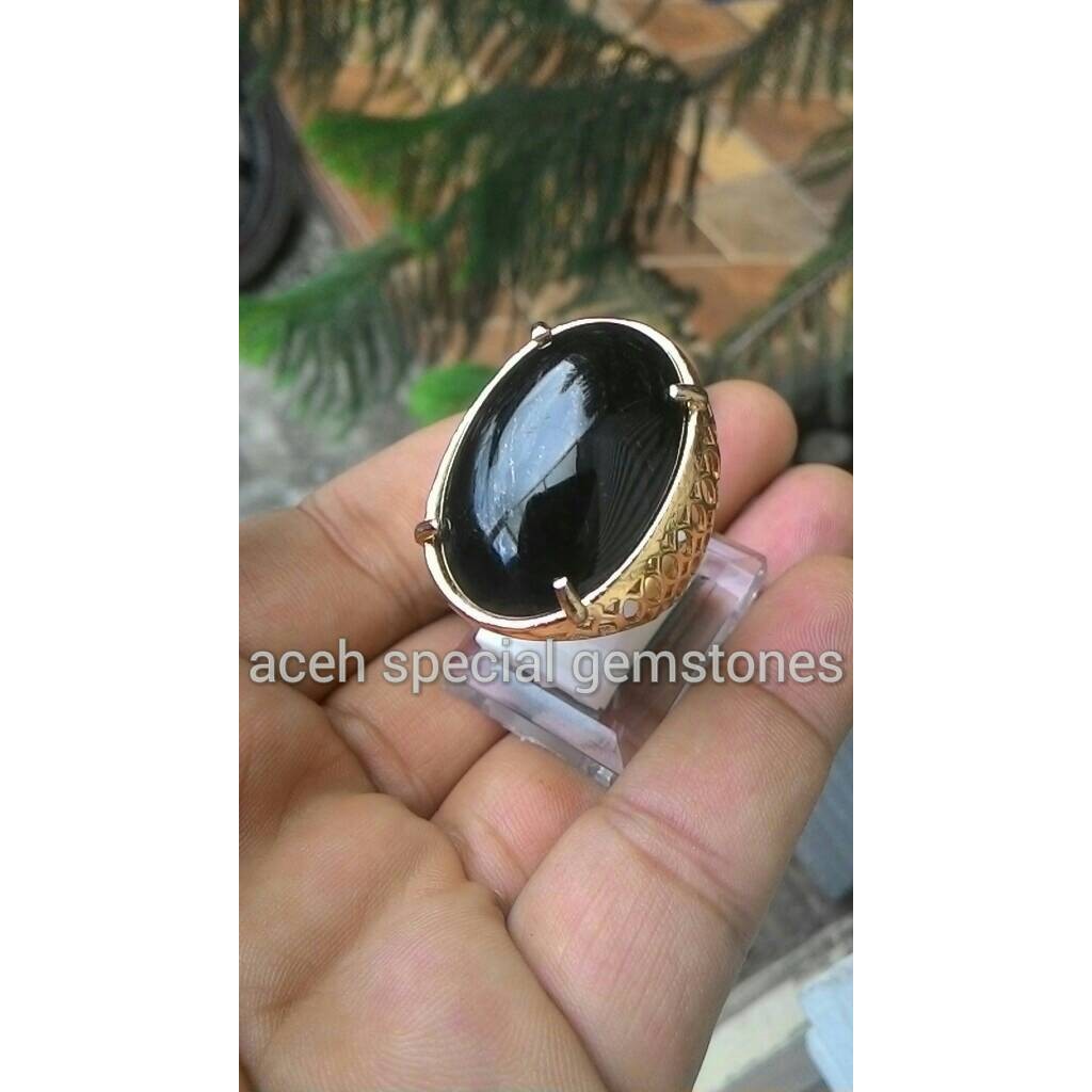 cincin batu giok hitam BLACK JADE 150K asli aceh