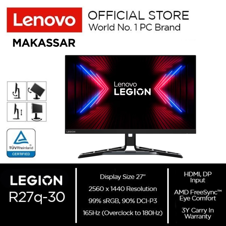 Lenovo Monitor Legion R27q-30 27" IPS 165Hz (Speaker)