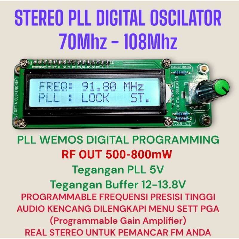 DDS DIGITAL PLL PEMANCAR FM STEREO 70 108MHZ