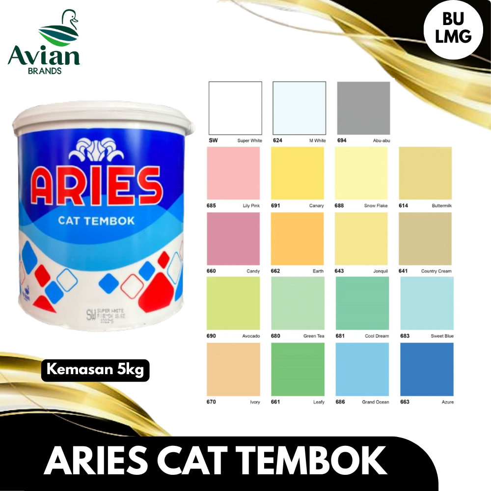 Aries Cat Tembok, Plafon Ekonomis 5kg || Aries Emulsion 5kg