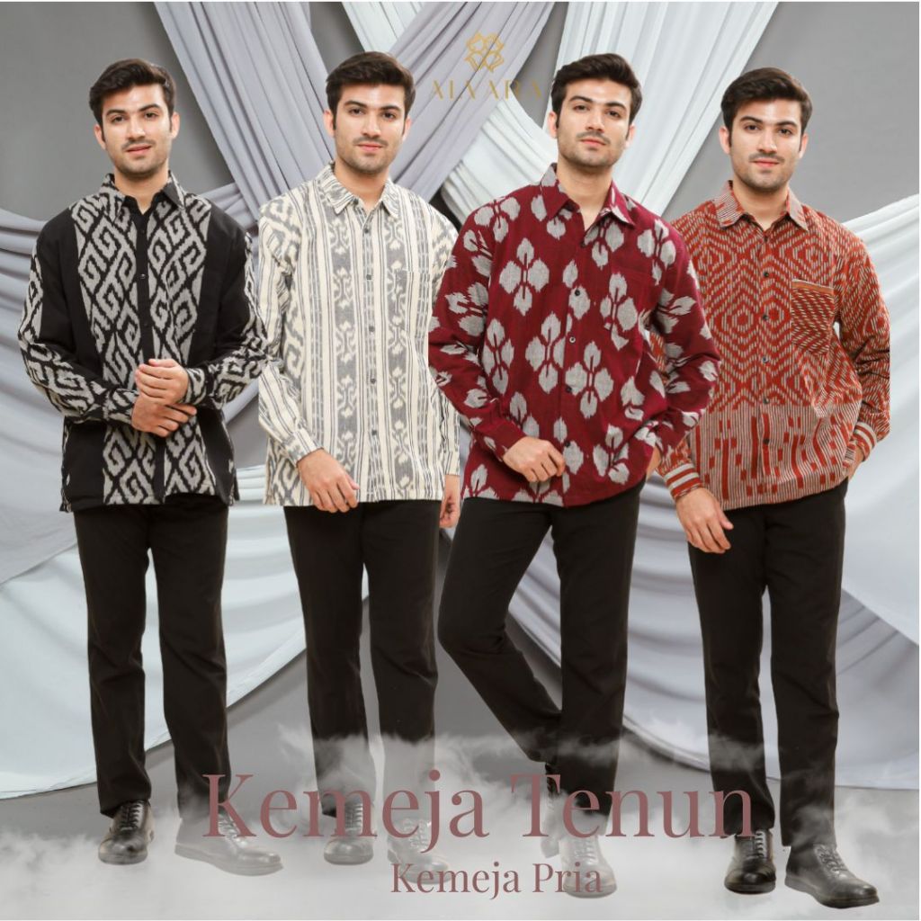 ALVARA Kemeja Pria Lengan Panjang Atasan Batik Couple Pasangan Baju Kondangan Terbaru Big Size Jumbo