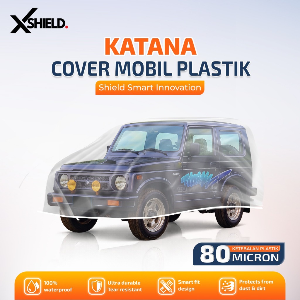 Sarung Mobil Katana Taft Plastik Body Cover Mobil Katana Jimny Taft Transparan Bening