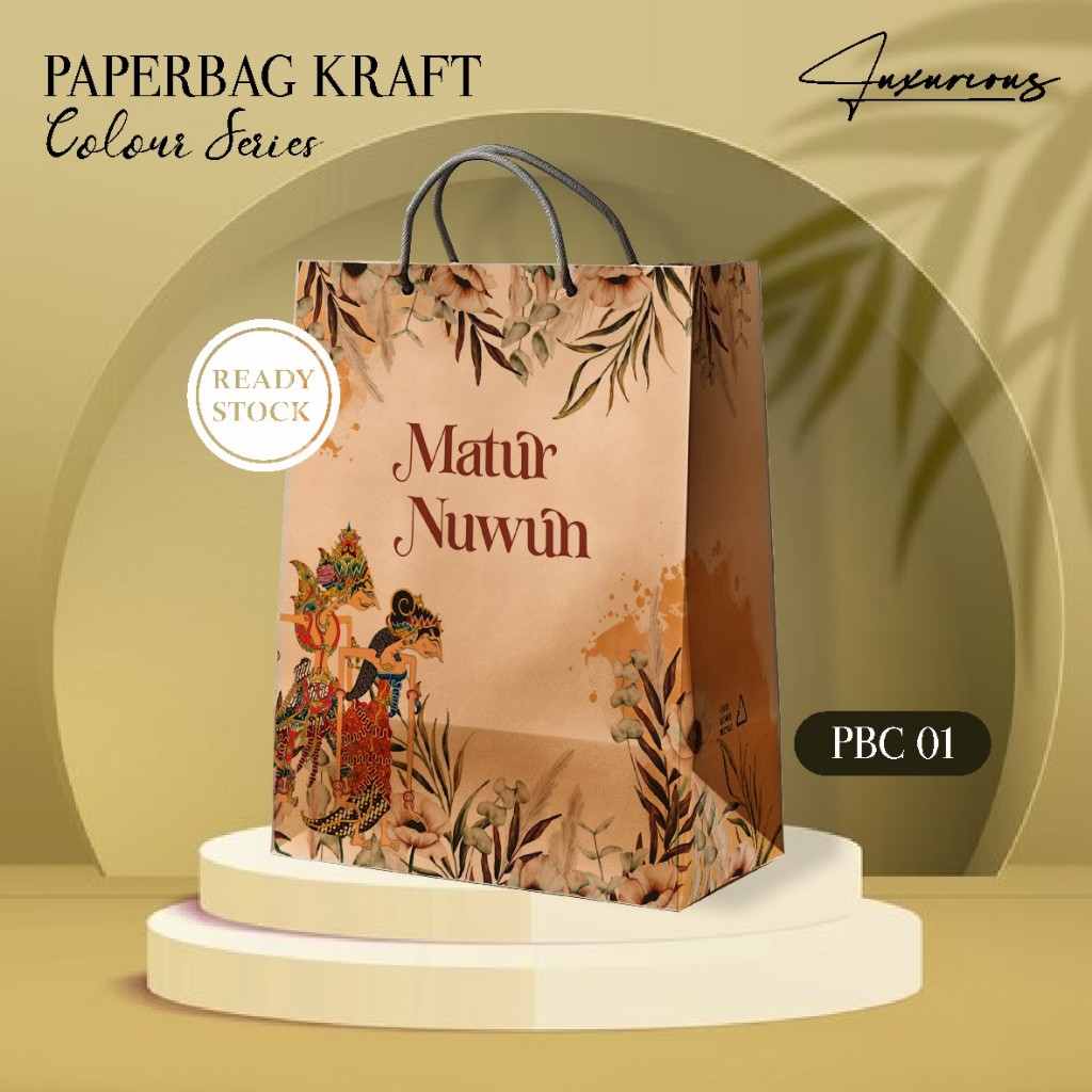 

TAS PAPERBAG KRAFT MOTIF COLOUR - PAPER BAG COUVENIR PERNIKAHAN READY STOCK