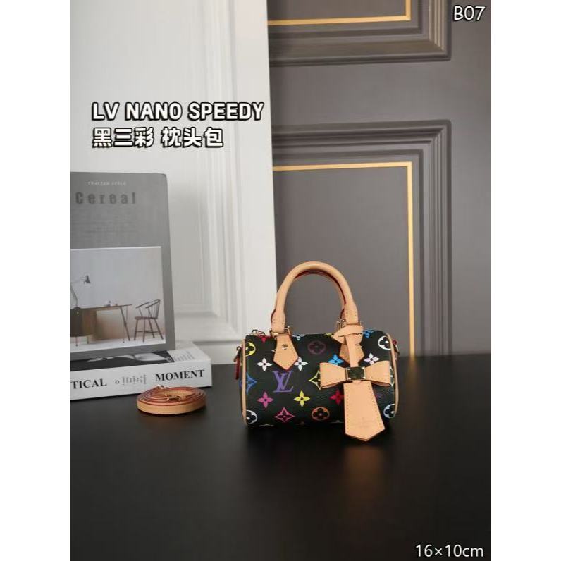 Takashi Murakami collaboration NANO SPEEDY 1V white/black tri color pillow bag Boston bag crossbody 