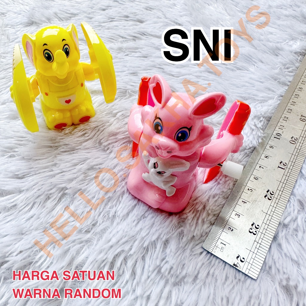 MAINAN HEWAN BAWA PISANG PUTAR KEMASAN KANTONG PLASTIK WARNA WARNI GAJAH KELINCI ELEPHANT RABBIT ANI