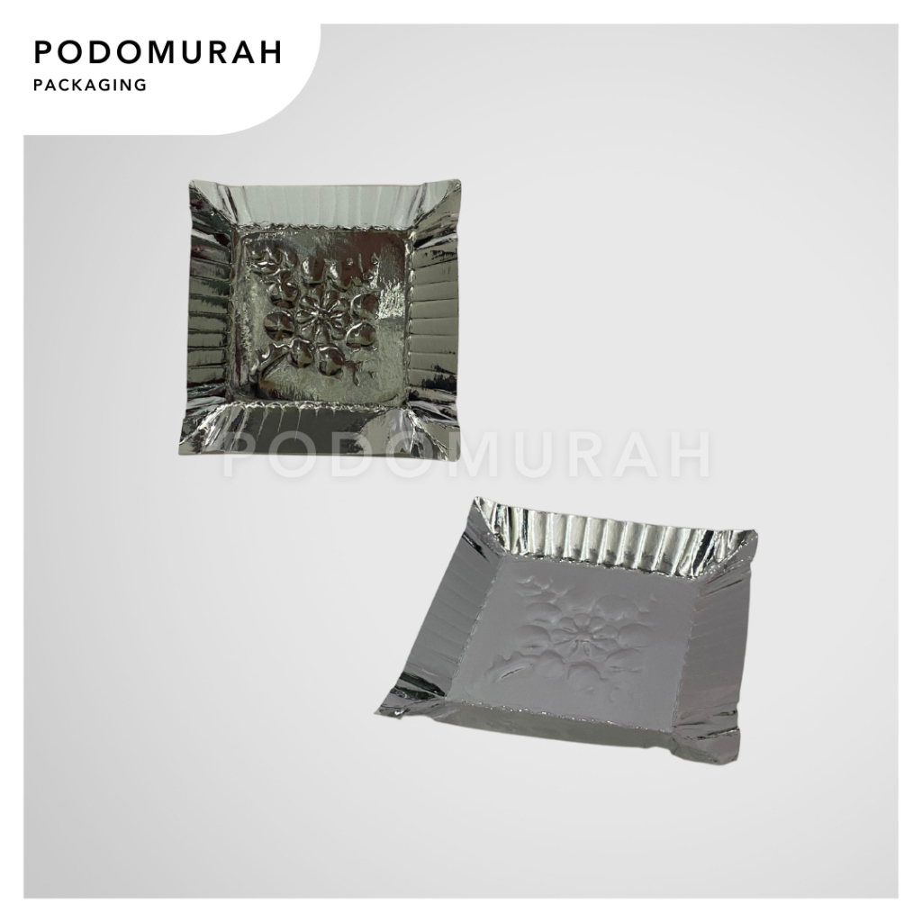 Lepek Snack Kotak isi 10 pcs/ Piring Kertas Kue / Piring Kertas Kecil Kotak