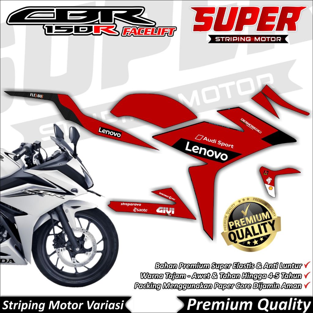 Stiker CBR 150r Facelift Anti Luntur keren Striping CBR 150r Facelift Striping Honda CBR 150r Faceli
